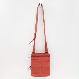 Fossil Leather North South Crossbody Terracotta