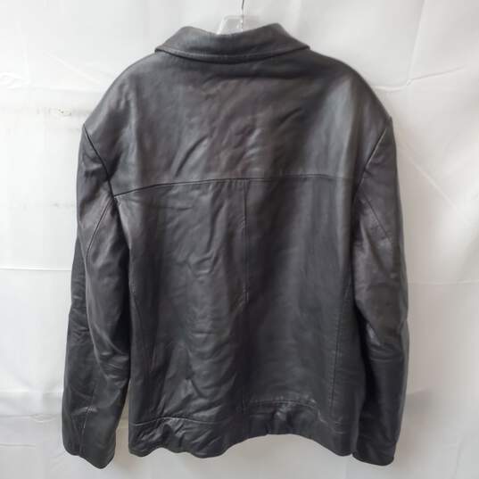 Men's Black Izod Leather Jacket Size L image number 5
