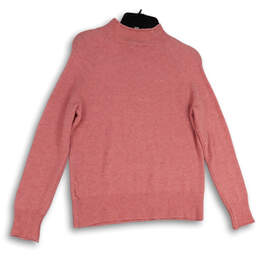 Womens Pink Knitted Long Sleeve Mock Neck Pullover Sweater Size Small alternative image
