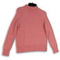 Womens Pink Knitted Long Sleeve Mock Neck Pullover Sweater Size Small image number 2