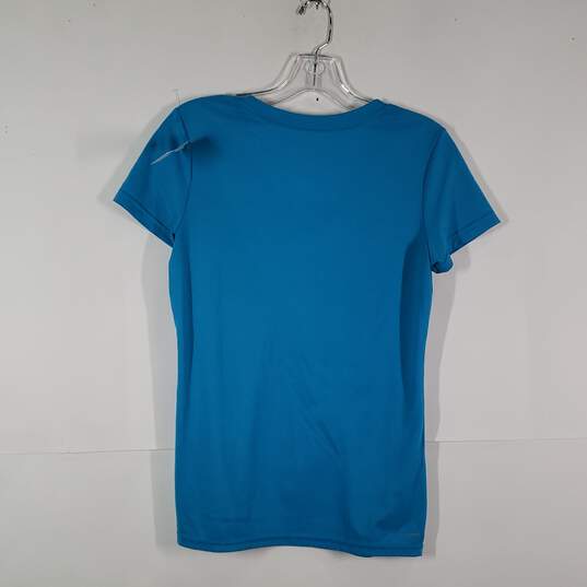 Womens Regular Fit V-Neck Short Sleeve Activewear Pullover T-Shirt Size Small image number 2