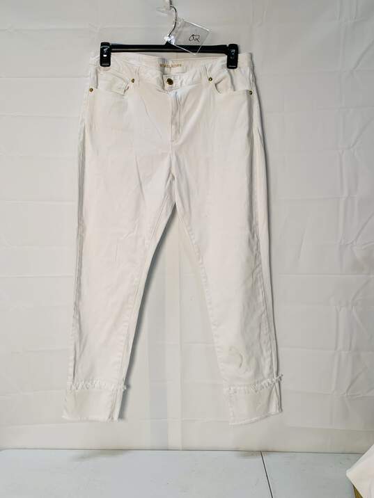 Women's White Michael Kors Cropped Jeans Size: 14 image number 4
