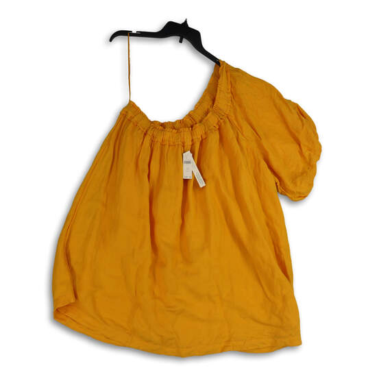 NWT Womens Pleated Orange One Should Pullover Blouse Top Size 3X image number 1
