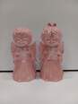 Set of Two Vintage Pink Angel Statues image number 1