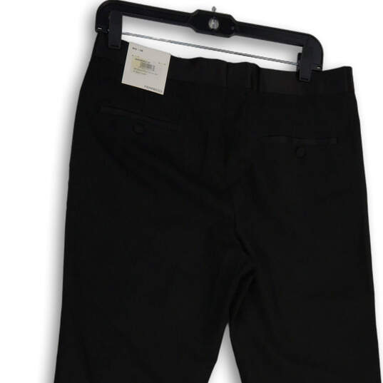 NWT Mens Black Flat Front Straight Leg Regular Fit Dress Pants Size 38/32 image number 4
