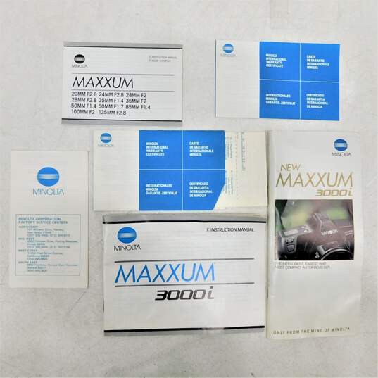 Minolta Maxxum 3000i Auto Exposure 50mm Film Camera w/ Case image number 11