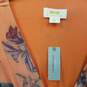 NWT Womens Orange Floral Surplice Neck Short Sleeve Fit & Flare Dress Sz MP image number 3