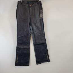Pamela McCoy Women Black Leather Studded Pants Sz6 NWT