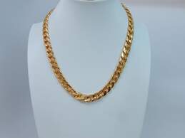 J Crew Gold Tone Curb Chain Necklace & Bangle Bracelet 111.2g alternative image