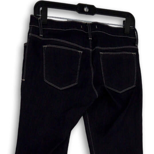 Womens Blue Denim Pockets Dark Wash Regular Fit Skinny Leg Jeans Size 7 image number 4