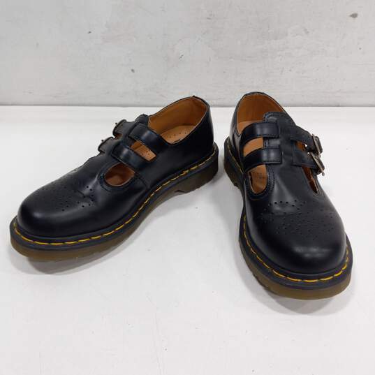 Dr. Martens Women's Black Leather Double Strap Buckle Mary Jane Shoes Size 8 image number 1