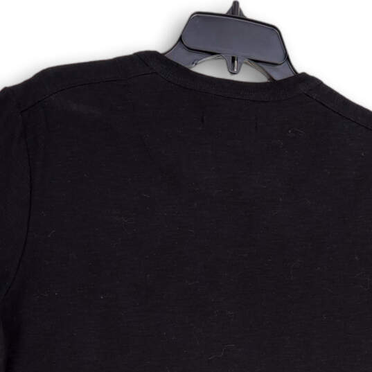 NWT Mens Black Henley Neck Short Sleeve Stretch Pullover T-Shirt Size L image number 2