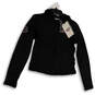 NWT Womens Black Long Sleeve Pockets Stretch Full-Zip Hoodie Size Medium image number 1