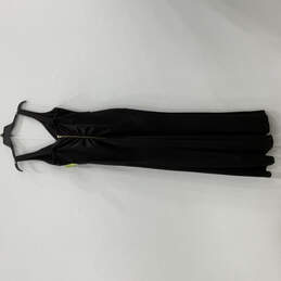NWT Womens Black Pleated V-Neck Sleeveless Back Zip Maxi Dress Size Large alternative image