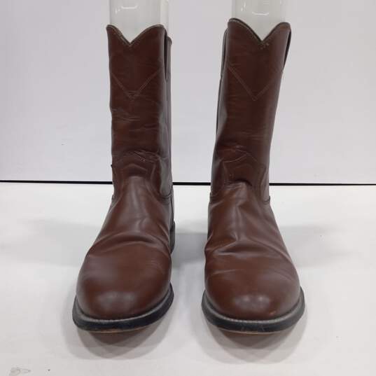 Men's Brown Leather Justin Size 10D Boots image number 4