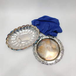 Vntg,FB Rogers , Reed and Barton  Silverplate Trays with Storage Bag