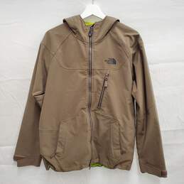 The North Face MN's Cryptic Full Zip Fleece Lining Brown Hoody Jacket Size S