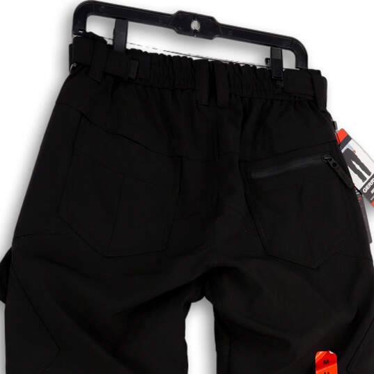 NWT Mens Black Flat Front Cargo Pockets Straight Leg Snow Pants Size M image number 4