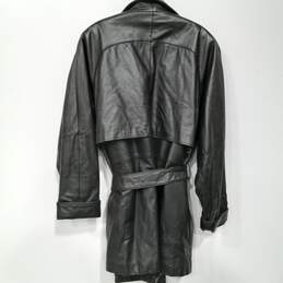 Wilsons Women's Black Leather Belted Coat Size L alternative image