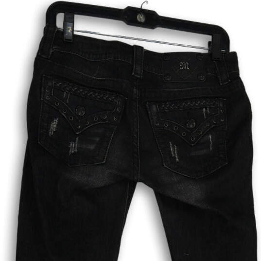 Womens Black Denim Dark Wash 5-Pocket Design Skinny Leg Jeans Size 26 image number 4