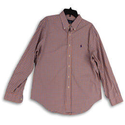 Mens Multicolor Plaid Long Sleeve Collared Button-Up Shirt Size X-Large
