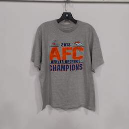NFL Team Apparel 2013 AFC Denver Broncos Champions Gray Shirt Size XL
