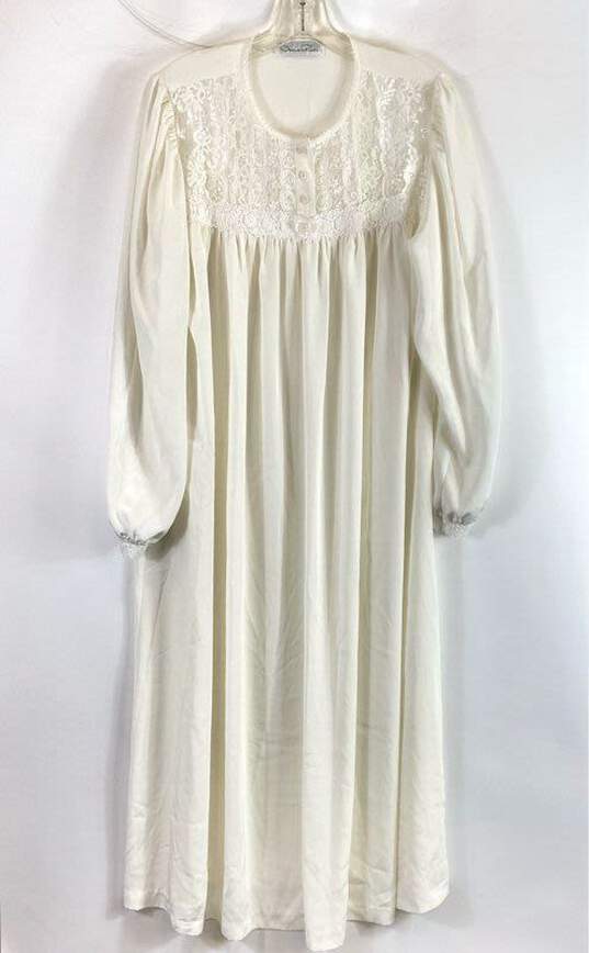 Oscar De La Renta Women White Vintage Lace Night Gown XL image number 1