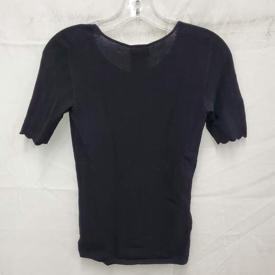 NWT Giorgio Armani WM's Black Fleece Short Sleeve Top Size 7.5 Authenticated image number 2