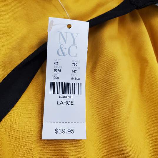 New York & Company Women Yellow Dress L NWT image number 3