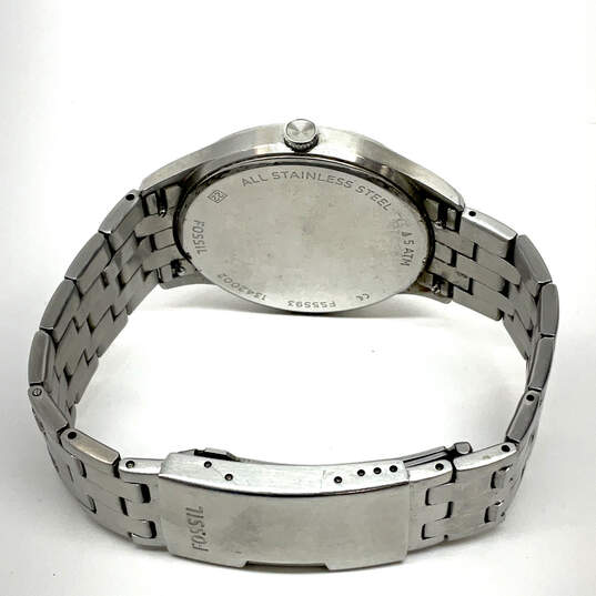Designer Fossil FS5593 Stainless Steel Blue Round Dial Quartz Wristwatch image number 3