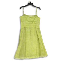 Ann Taylor Womens Green Floral Square Neck Spaghetti Strap A-Line Dress Size S alternative image