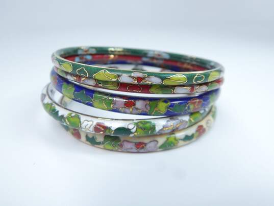 VNTG Cloissone Enamel Colorful Bangle Bracelets 79.0g image number 3