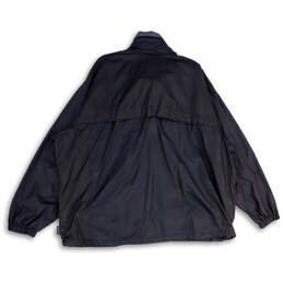 Mens Black Long Sleeve Mock Neck Pockets Full-Zip Windbreaker Jacket Sz 3X alternative image
