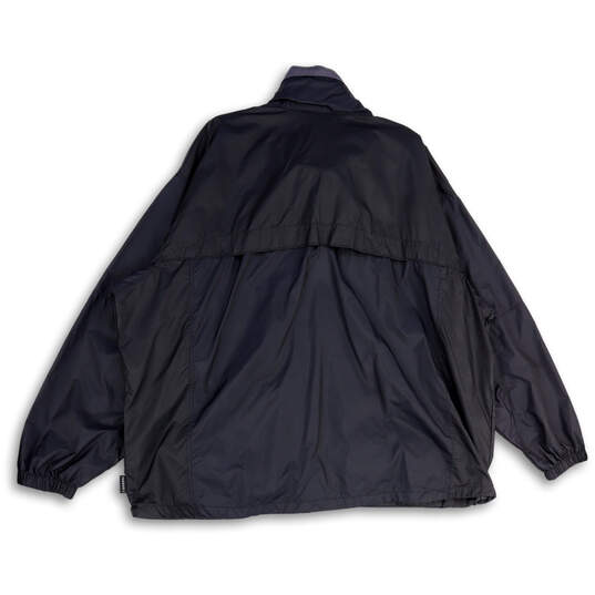 Mens Black Long Sleeve Mock Neck Pockets Full-Zip Windbreaker Jacket Sz 3X image number 2