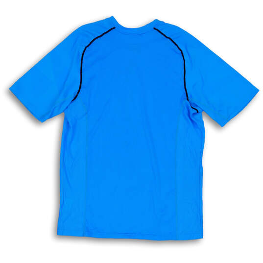 Mens Blue Stretch Dri Fit Short Sleeve Crew Neck Pullover T-Shirt Size L image number 2