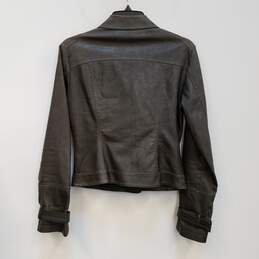Blanc Noir Womens Brown Leather Long Sleeve Motorcycle Jacket Size Small alternative image