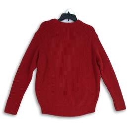 Athleta Womens Red Knitted Crew Neck Long Sleeve Pullover Sweater Size Small alternative image