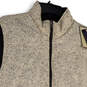 NWT Mens Beige Mock Neck Sleeveless Pockets Reversible Full-Zip Vest Size L image number 3