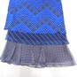 Diane Von Furstenberg Liza Blue Layered Silk Crepe Ruffle Shift Women's Dress Size M with COA image number 6