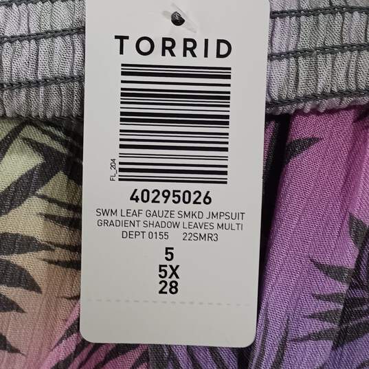 Torrid Women's Tropical Island Gauze Jumpsuit Size 5/5X/28 NWT image number 8