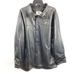 GA Milano Men Black Faux Leather Jacket 2XL/3XL