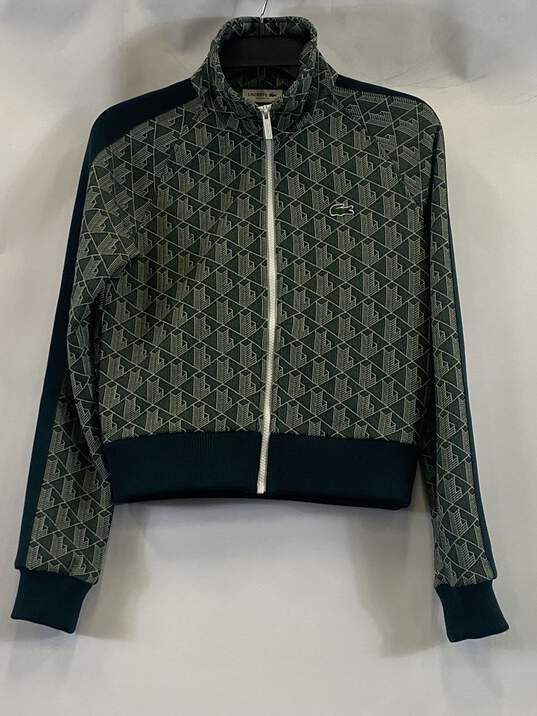 Lacoste Green Cropped Jacket - Size Medium image number 1