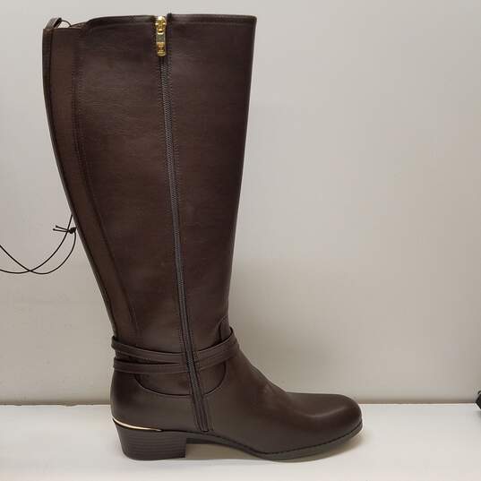 Liz Claiborne LC Townsend Brown PU Tall Knee Riding Zip Boots Size 11 M image number 1