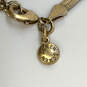 Designer J. Crew Gold-Tone Ring Clasp Fashionable Snake Chain Necklace image number 4