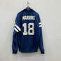 Mens Blue White Indianapolis Colts Peyton Manning #18 Full-Zip Jacket Sz XL image number 2