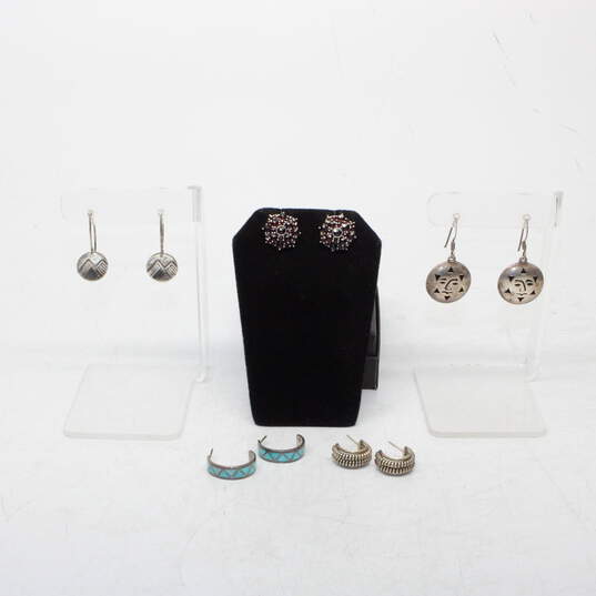 Assortment of 5 Pairs Sterling Silver Earrings - 20.8g image number 1