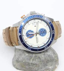 Fossil CH2951 Men's Chrono Cream Leather Band Watch 88.3g