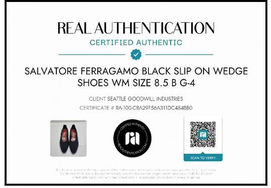 Salvatore Ferragamo Black Slip On Wedge Shoes WM Size 8.5 B image number 8