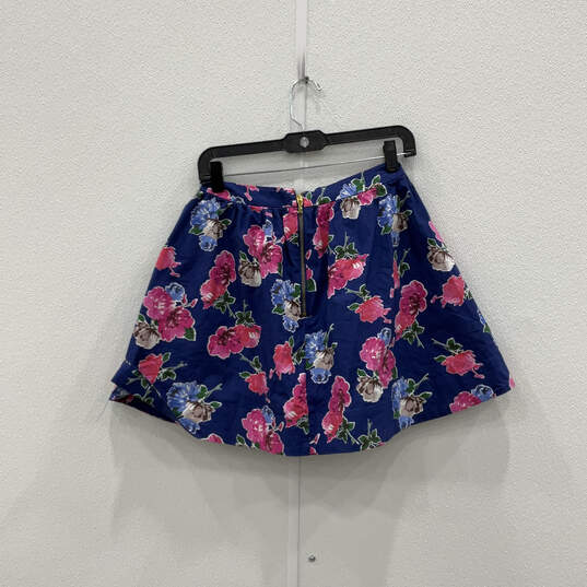Buy the Womens Multicolor Floral Pleated Front Back Zip Short Flare ...