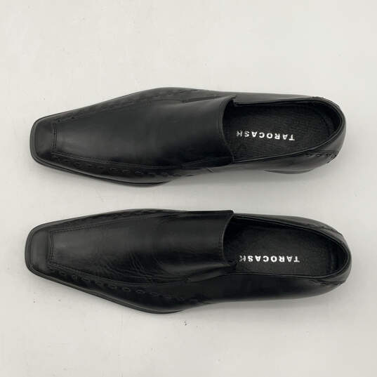 NWT Mens Wesley 83FW17 Black Leather Square Toe Slip-On Loafer Shoes Sz 9 image number 6